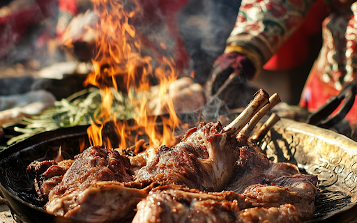 The pan of meat caught fire  from Chrome web store to be run with OffiDocs Chromium online