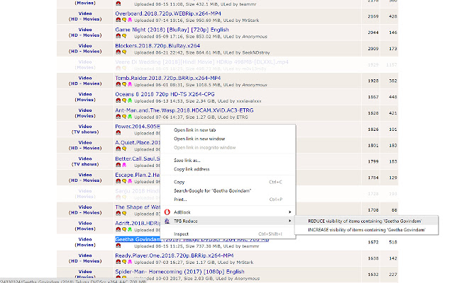 ThePirateBay Results Reducer 4.3  from Chrome web store to be run with OffiDocs Chromium online