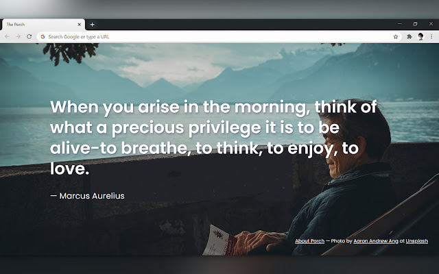 The Porch Stoic inspiration  from Chrome web store to be run with OffiDocs Chromium online