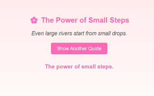 The Power of Small Steps  from Chrome web store to be run with OffiDocs Chromium online