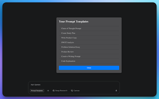 The Prompt Gallery  from Chrome web store to be run with OffiDocs Chromium online