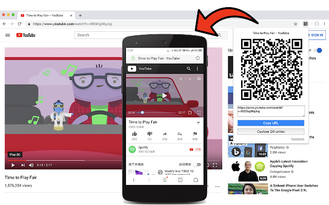 The QR Extension  from Chrome web store to be run with OffiDocs Chromium online