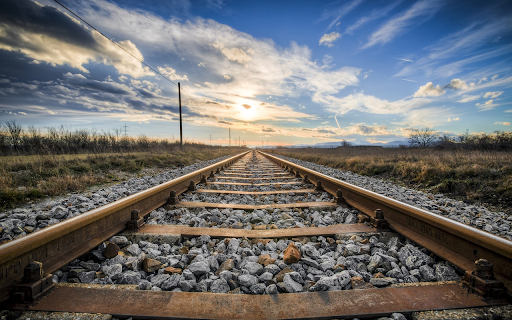 The railway tracks far into the horizon  from Chrome web store to be run with OffiDocs Chromium online