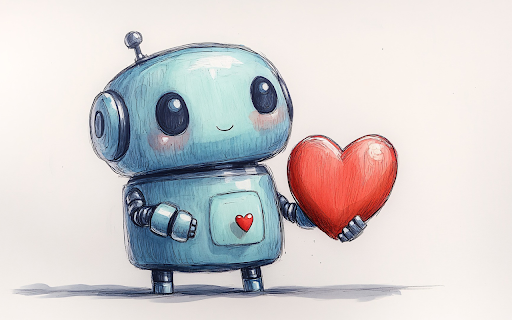 The robot and the heart  from Chrome web store to be run with OffiDocs Chromium online