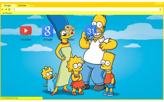 The Simpsons Theme for Chrome  from Chrome web store to be run with OffiDocs Chromium online