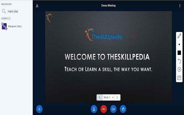 The SkillPedia Screenshare Chrome Extension  from Chrome web store to be run with OffiDocs Chromium online