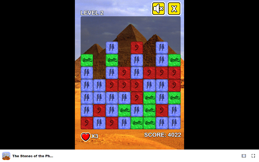 The Stones of the Pharaoh Embark on a thinking adventure in Egypt!  from Chrome web store to be run with OffiDocs Chromium online