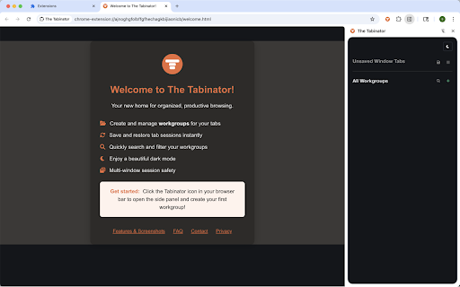 The Tabinator  from Chrome web store to be run with OffiDocs Chromium online