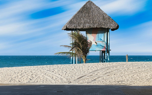 The tall hut on the beach  from Chrome web store to be run with OffiDocs Chromium online
