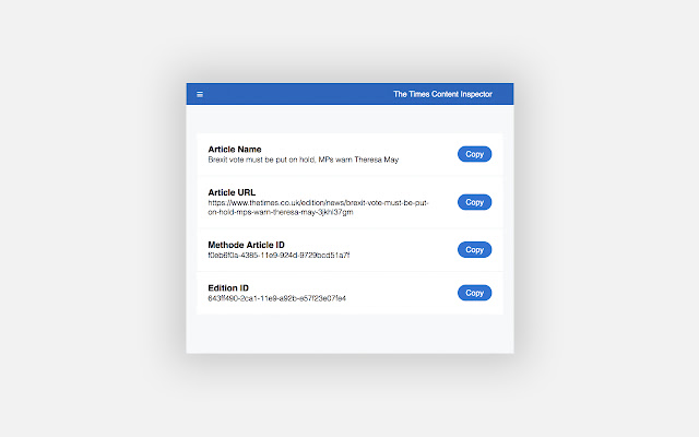 The Times Content Inspector  from Chrome web store to be run with OffiDocs Chromium online