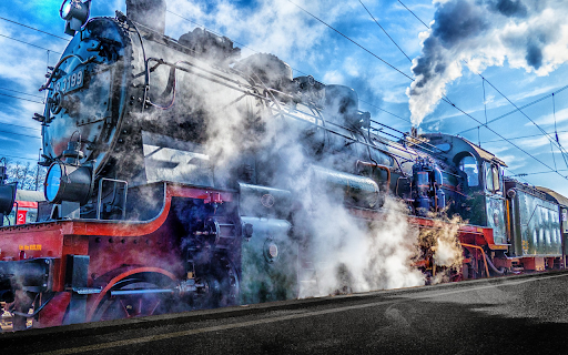 The trains head releases smoke  from Chrome web store to be run with OffiDocs Chromium online
