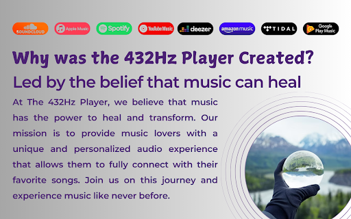 The Ultimate 432Hz Converter: Transform music on Spotify, YouTube  more  from Chrome web store to be run with OffiDocs Chromium online