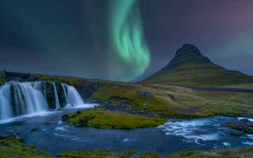 The Waterfall Under the Aurora  from Chrome web store to be run with OffiDocs Chromium online