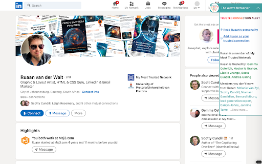 The Weave Networker  from Chrome web store to be run with OffiDocs Chromium online