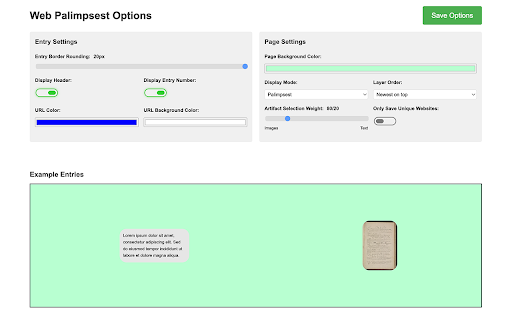 The Web Palimpsest  from Chrome web store to be run with OffiDocs Chromium online