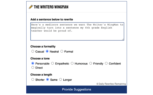 The Writers WingMan  from Chrome web store to be run with OffiDocs Chromium online