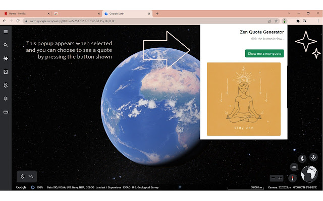 The Zen Quote Extension  from Chrome web store to be run with OffiDocs Chromium online