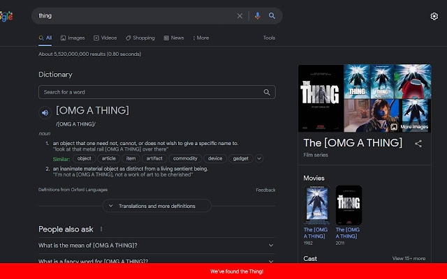 Thing Finder  from Chrome web store to be run with OffiDocs Chromium online