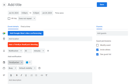 ThirdEye RealEyeAI Conference  from Chrome web store to be run with OffiDocs Chromium online