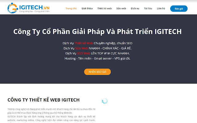Thiết kế web IGITECH  from Chrome web store to be run with OffiDocs Chromium online