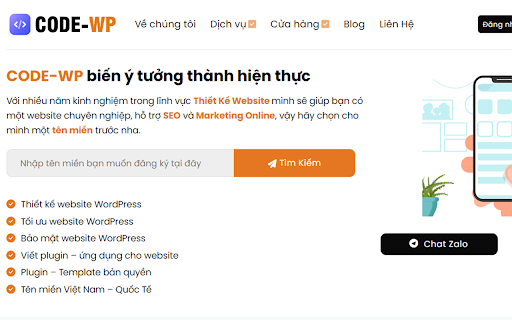Thiết Kế Website Wordpress CODE WP  from Chrome web store to be run with OffiDocs Chromium online