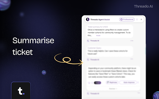 Threado AI’s Agent Assist  from Chrome web store to be run with OffiDocs Chromium online