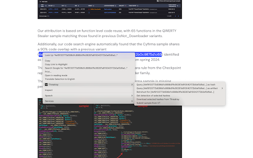 Threatray  from Chrome web store to be run with OffiDocs Chromium online