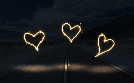 Three golden hearts  from Chrome web store to be run with OffiDocs Chromium online