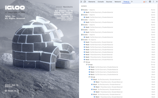 Three.js DevTools  from Chrome web store to be run with OffiDocs Chromium online