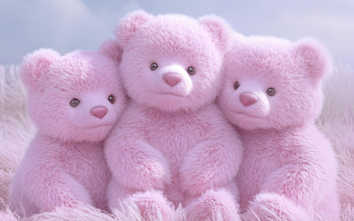 Three Pink Teddy Bears  from Chrome web store to be run with OffiDocs Chromium online