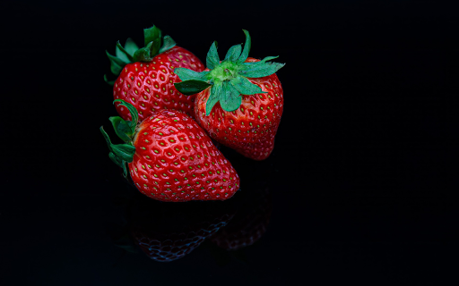 Three ripe red strawberries  from Chrome web store to be run with OffiDocs Chromium online