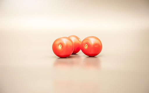 Three tomatoes with stems removed  from Chrome web store to be run with OffiDocs Chromium online