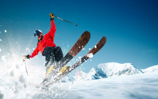 Thrilling Snow Adventure Theme – A Man Skiing Down the Slopes  from Chrome web store to be run with OffiDocs Chromium online