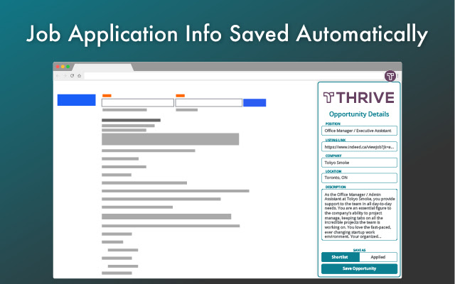 Thrive EU Job Tracker  from Chrome web store to be run with OffiDocs Chromium online
