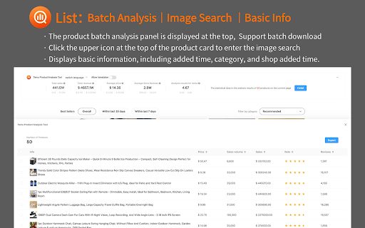 THunt Temu™免费商品数据分析  下载工具  from Chrome web store to be run with OffiDocs Chromium online