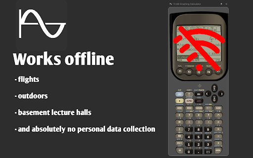 TI 89 Graphing Calculator  from Chrome web store to be run with OffiDocs Chromium online