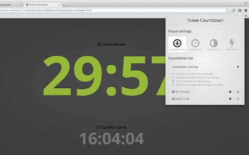 Tickee Countdown  from Chrome web store to be run with OffiDocs Chromium online