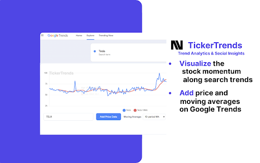 TickerTrends Trend Analytics  Social Insights  from Chrome web store to be run with OffiDocs Chromium online