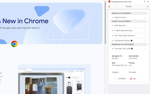 Ticketing.events Side Panel  from Chrome web store to be run with OffiDocs Chromium online