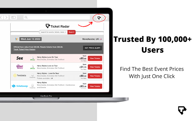 Ticket Radar Compare Concert Ticket Prices  from Chrome web store to be run with OffiDocs Chromium online