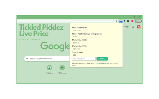 Tickled Picklez Extension  from Chrome web store to be run with OffiDocs Chromium online