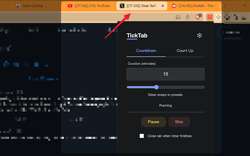 TickTab  from Chrome web store to be run with OffiDocs Chromium online