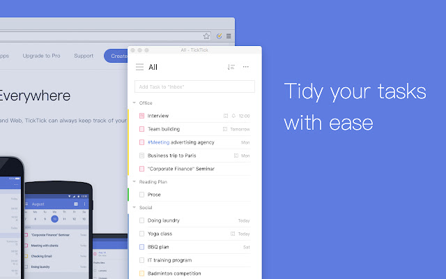 TickTick Todo  Task List  from Chrome web store to be run with OffiDocs Chromium online