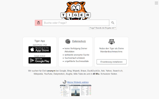 Tiger Startseite  from Chrome web store to be run with OffiDocs Chromium online