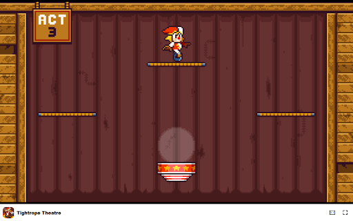 Tightrope Theatre Game Perform daring acts as a circus acrobat!  from Chrome web store to be run with OffiDocs Chromium online