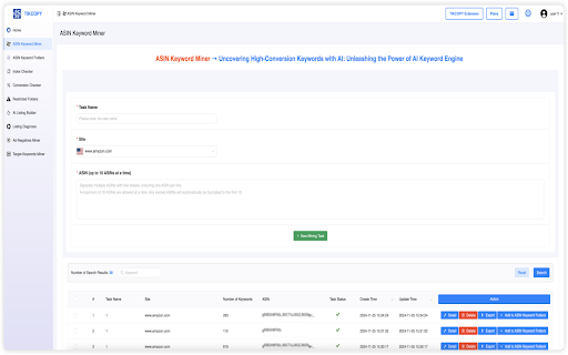 TIKCOPY Amazon Keyword Research Tool  from Chrome web store to be run with OffiDocs Chromium online