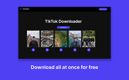 TikTok Bulk Downloader  from Chrome web store to be run with OffiDocs Chromium online