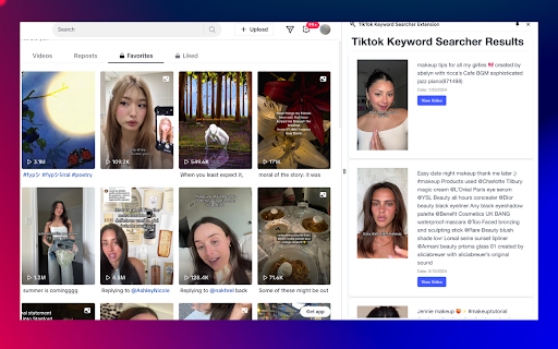TikTok Keyword Searcher Extension  from Chrome web store to be run with OffiDocs Chromium online