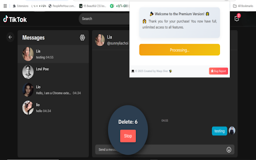 TikTok Messages Cleaner Pro  from Chrome web store to be run with OffiDocs Chromium online