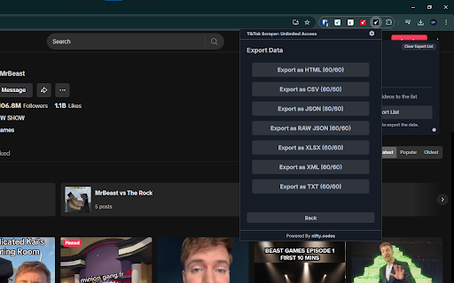 TikTok Scraper: Export Users, Posts, Comments more from Chrome web store to be run with OffiDocs Chromium online TikTok Scraper: Export Users, Posts, Comments more from Chrome web store to be run with OffiDocs Chromium online